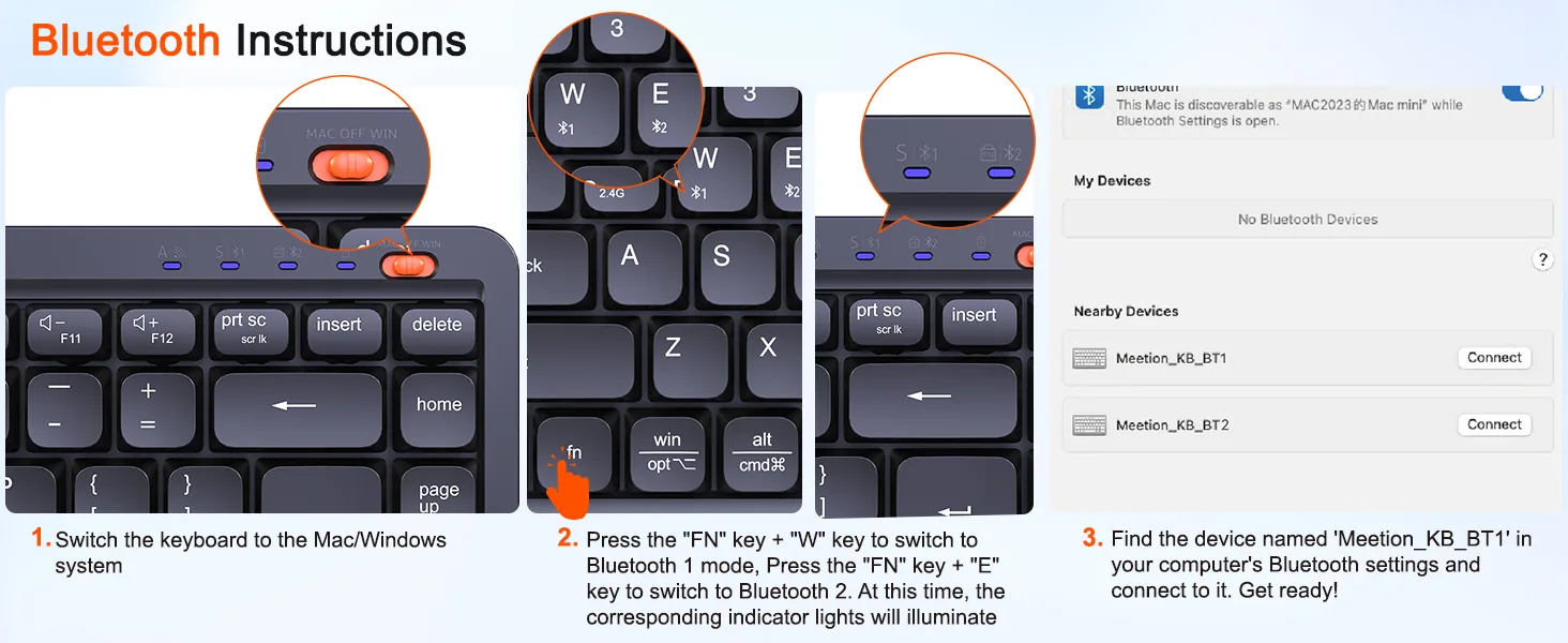Streamlined Wireless Dual-Mode Compact Keyboard