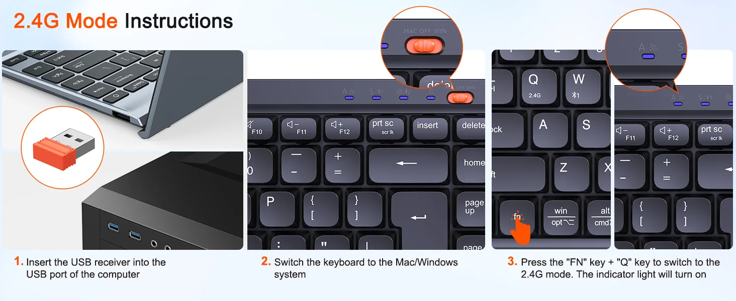 Streamlined Wireless Dual-Mode Compact Keyboard
