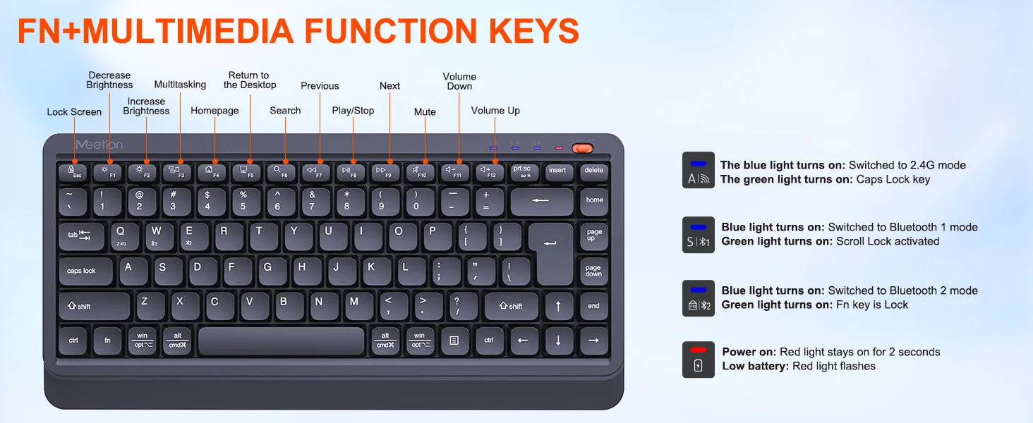 Streamlined Wireless Dual-Mode Compact Keyboard