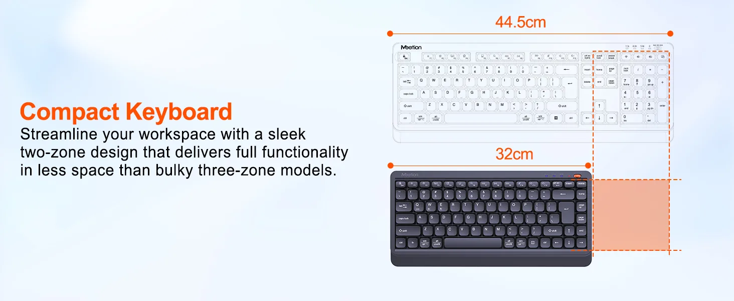 Streamlined Wireless Dual-Mode Compact Keyboard