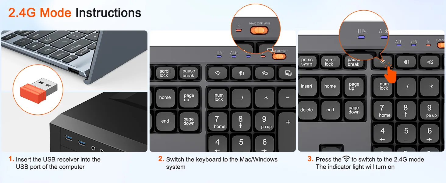 Streamlined Wireless Dual-Mode Full Layout Keyboard