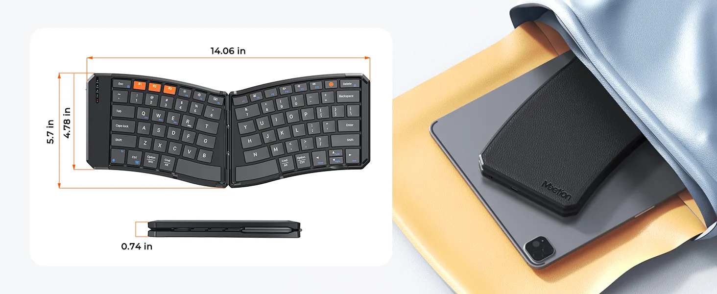 Foldable Ergonomic Bluetooth Keyboard