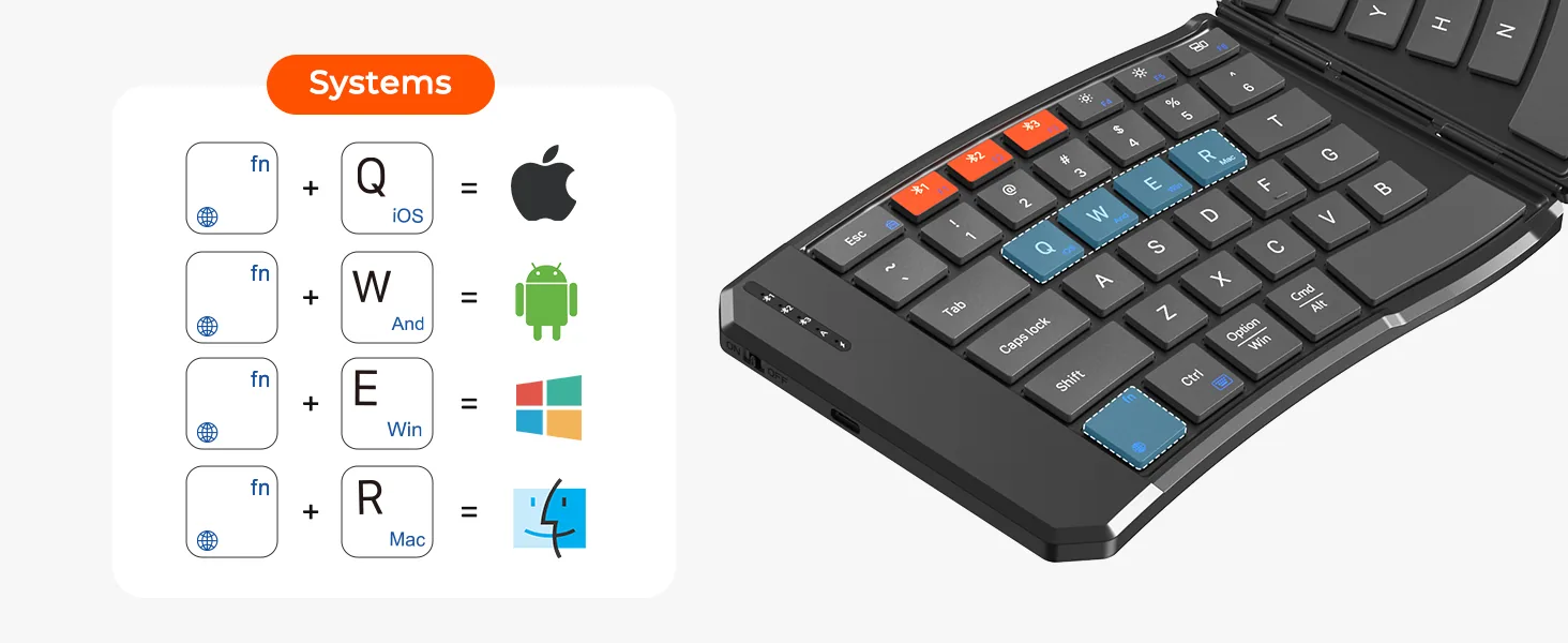 Foldable Ergonomic Bluetooth Keyboard