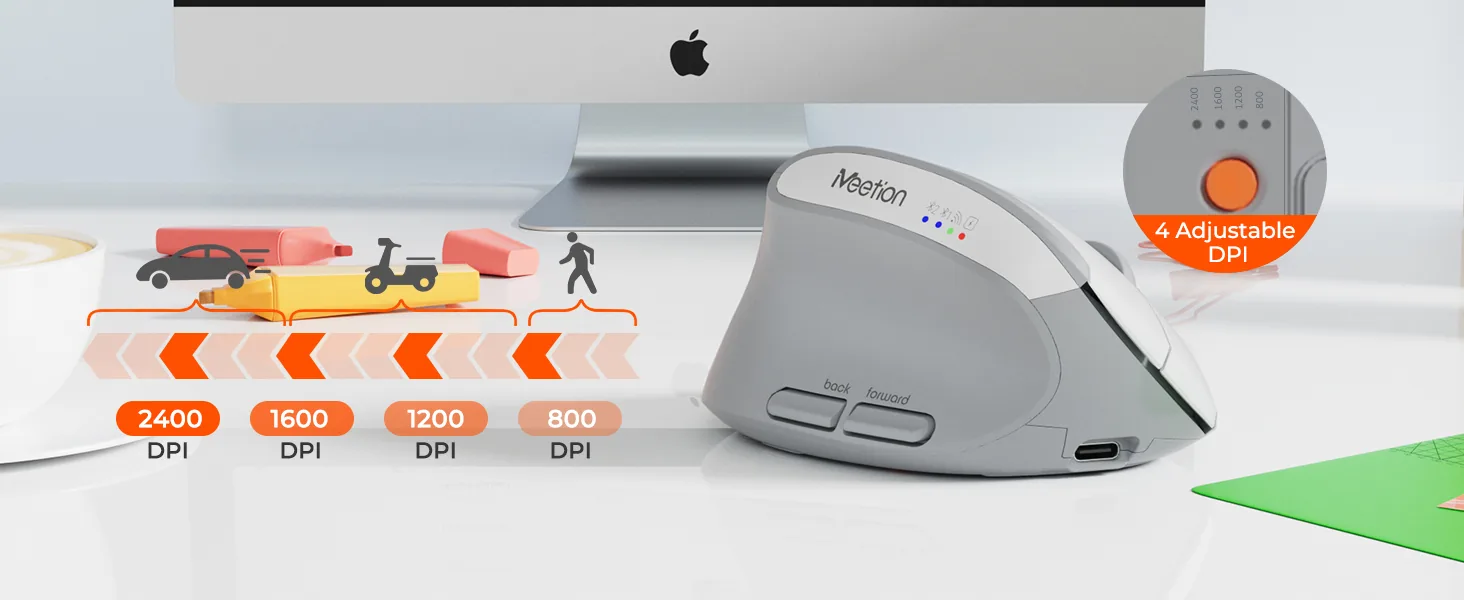 Left Handed Dual-Mode Ergonomic Mouse