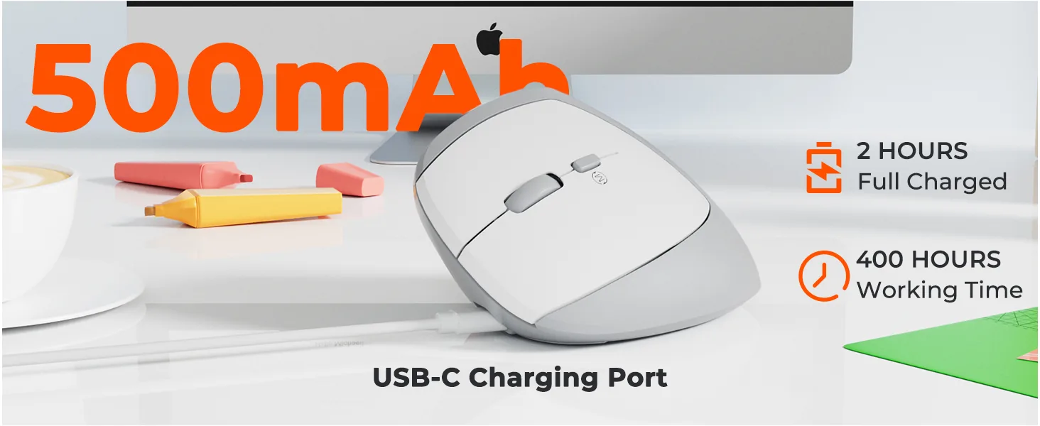 Left Handed Dual-Mode Ergonomic Mouse
