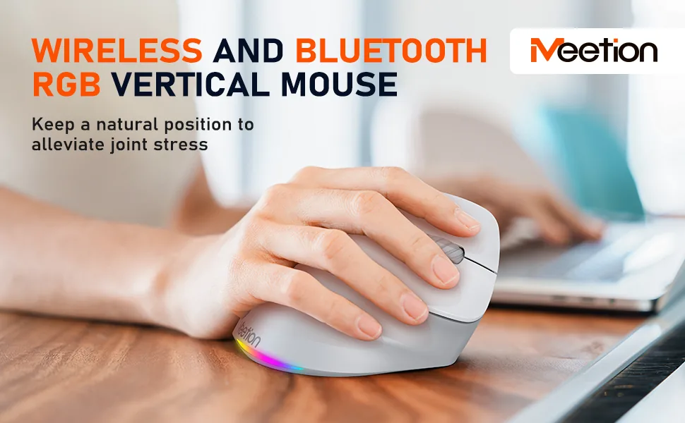 Right-Handed White Ergonomic Wireless Mouse 2