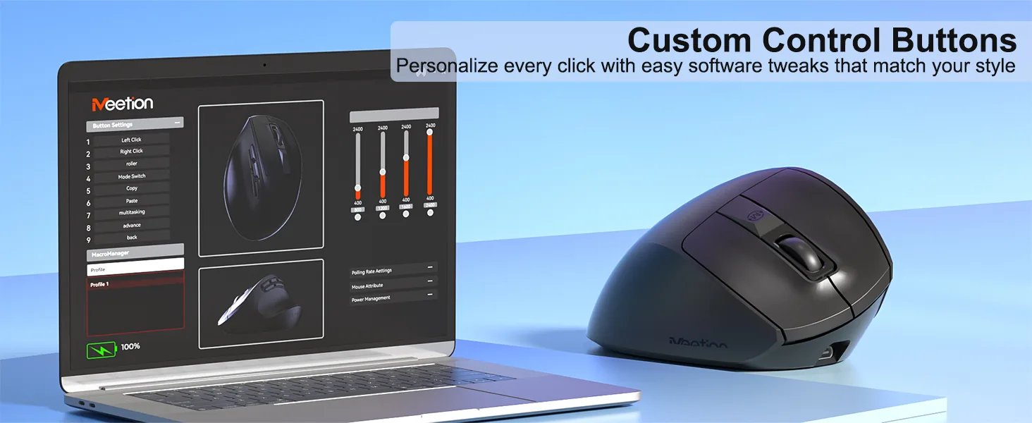 Triple Mode Ergonomic Mouse