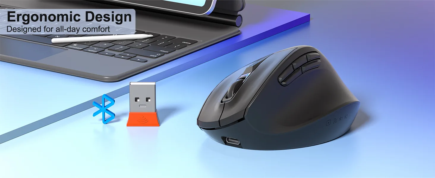 Triple Mode Ergonomic Mouse