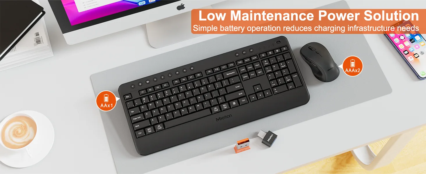 Minimalist Wireless Keyboard & Mouse Combo