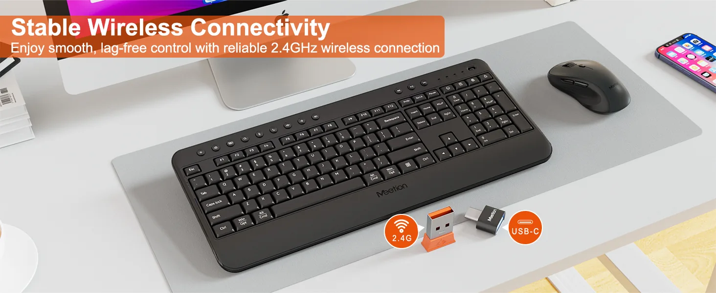 Minimalist Wireless Keyboard & Mouse Combo
