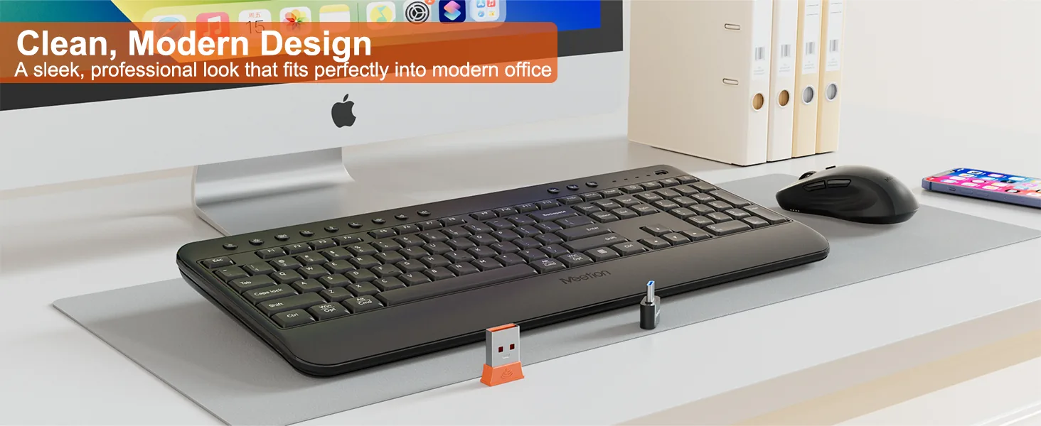 Minimalist Wireless Keyboard & Mouse Combo