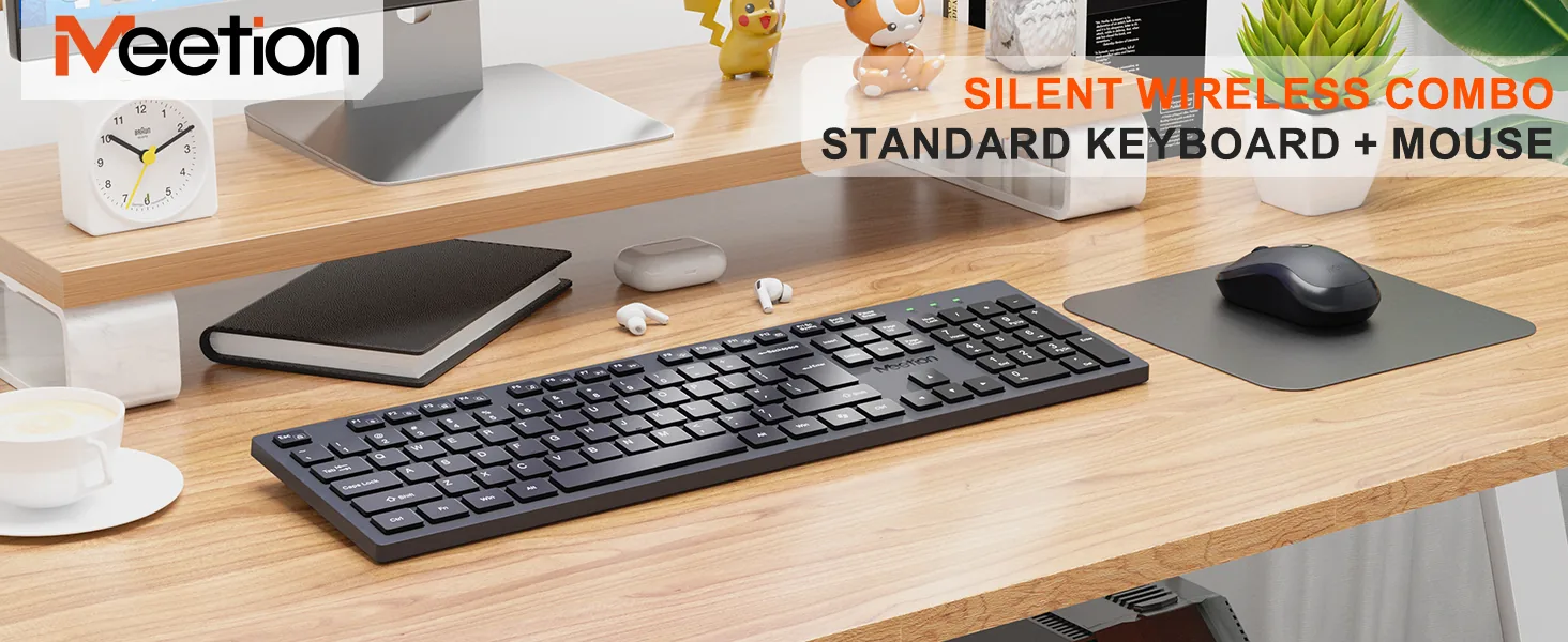 Silent Wireless Keyboard Mouse Combo