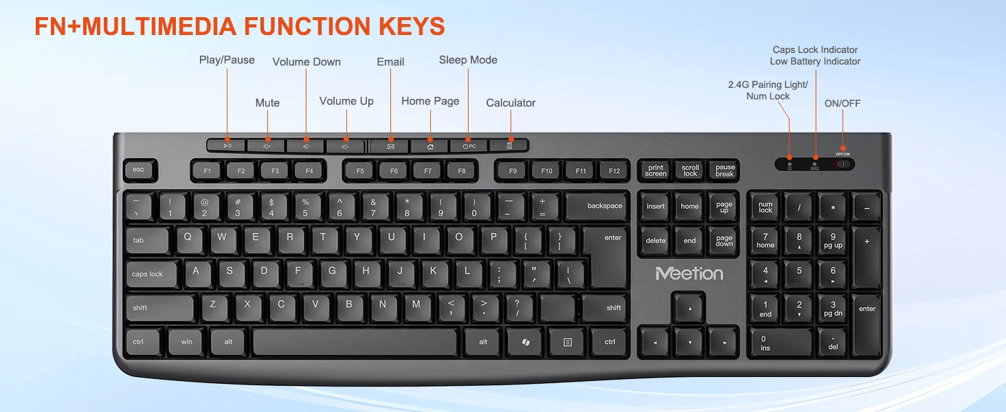 Silent 2.4G Wireless Keyboard Mouse Combo