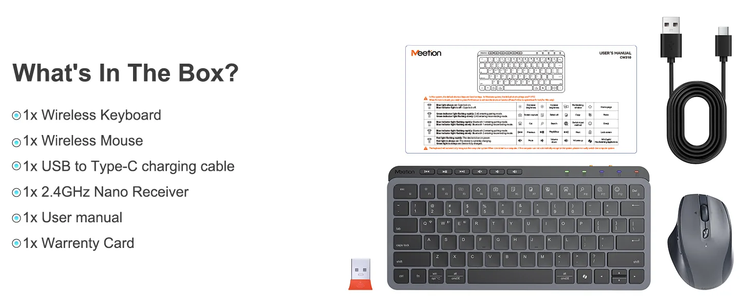 Dual-Mode Wireless Compact Keyboard & Mouse Combo