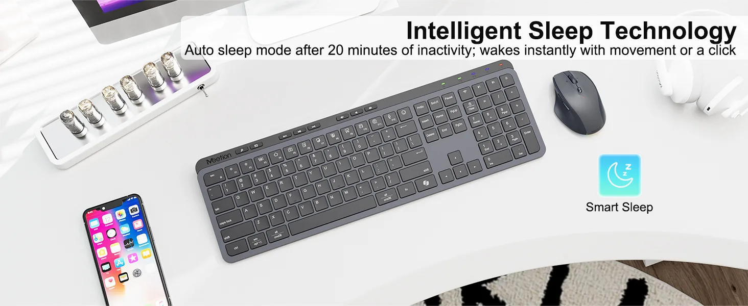 Dual-Mode Wireless Full Layout Keyboard & Mouse Combo