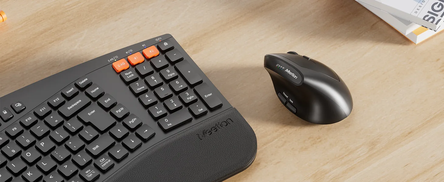 Wireless Dual-mode Ergonomic Keyboard & Mouse Combo