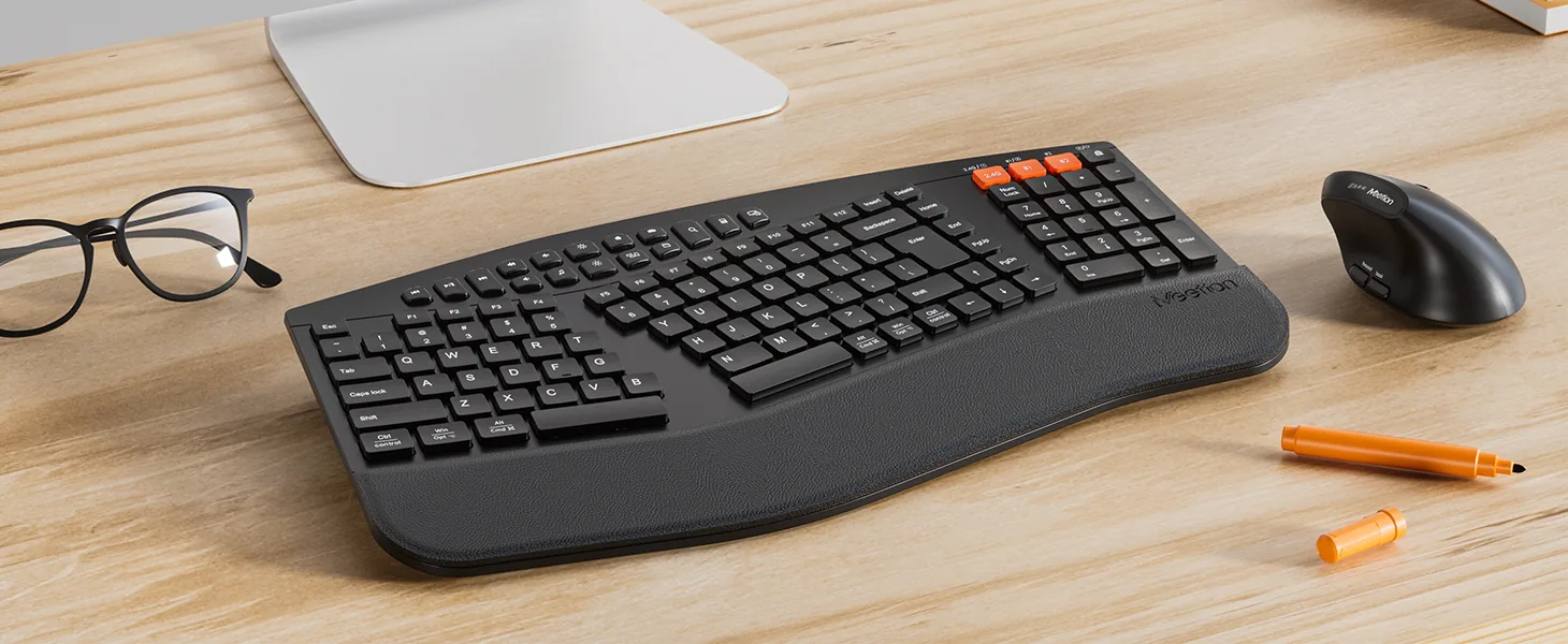 Wireless Dual-mode Ergonomic Keyboard & Mouse Combo