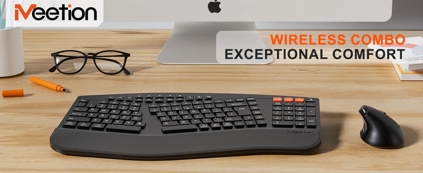 Wireless Dual-mode Ergonomic Keyboard & Mouse Combo