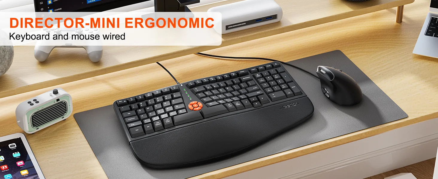 Office Ergonomic Wired Keyboard & Mouse Combo