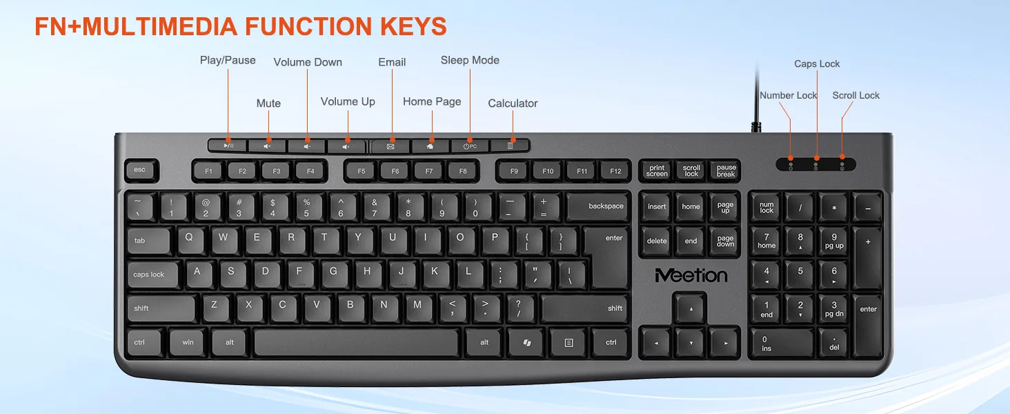 Zero Noise, Durable Wired Office Keyboard