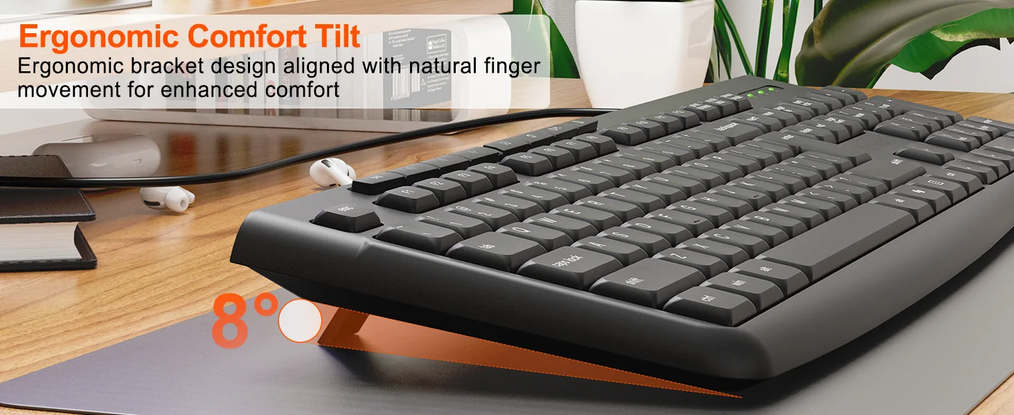 Zero Noise, Durable Wired Office Keyboard