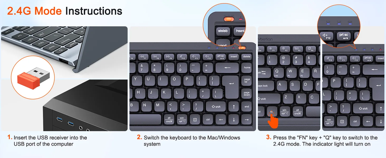 Wireless Dual-Mode Mini Office keyboard & Mouse Combo