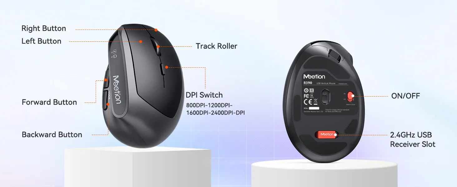 Ergonomic 2.4G Wireless Vertical Mouse
