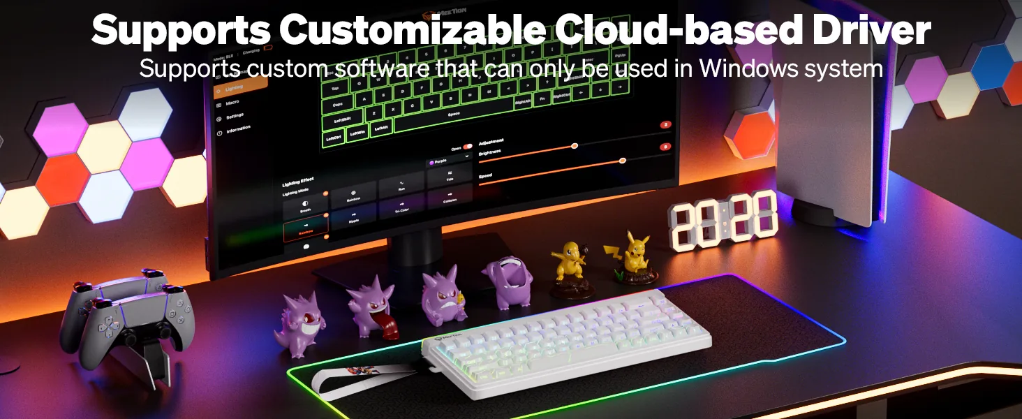 68% Compact Wireless Membrane Gaming Keyboard