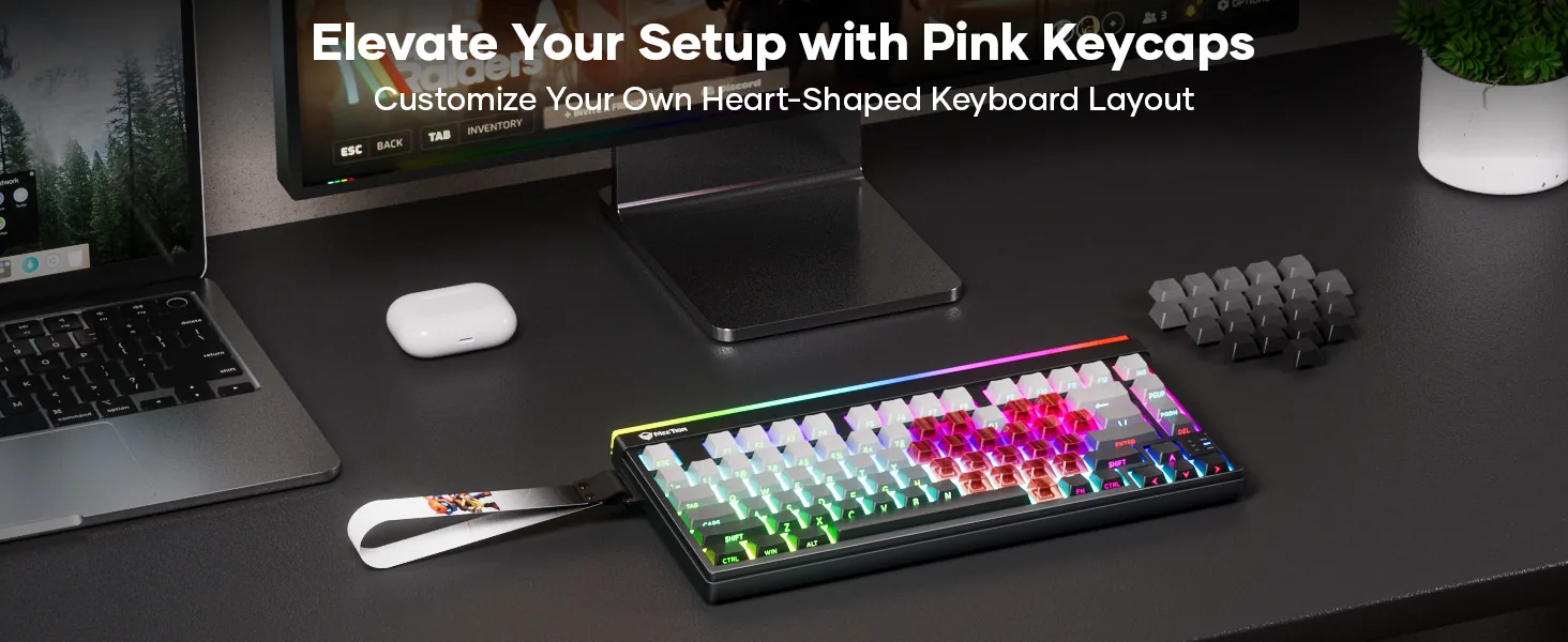 Compact 75% Wireless Membrane Gaming Keyboard